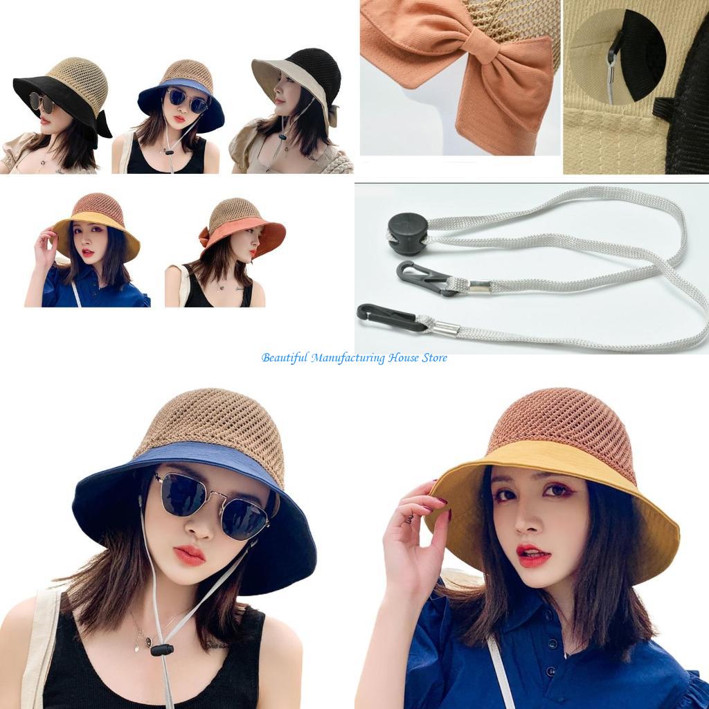 Packable Hat Nylon - E56A 여성용 여름 메쉬 탑 썬