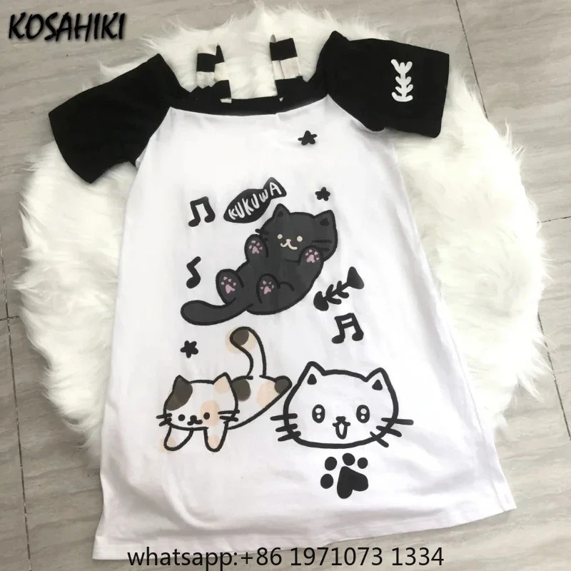 일본 패치워크 여성 오프숄더 그래픽 티셔츠 귀여운 만화 - Tee Graphic Print 리뷰 및 가격