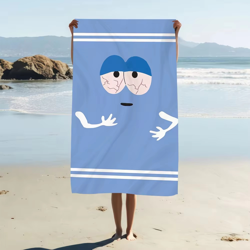 재미있는 만화 T자형 타월, 속건성 대형 비치 타월,  - Beach Towel Large 리뷰 및 가격